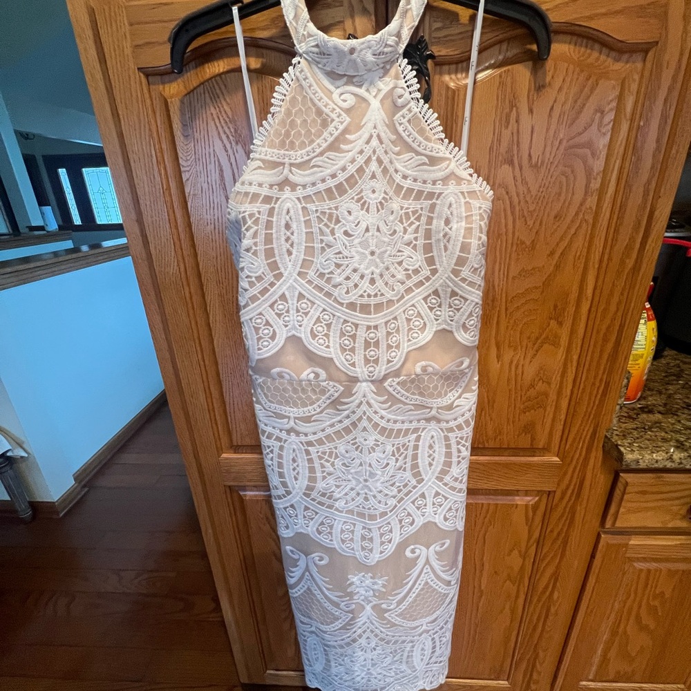 Lulus Elegant White Lace Dress